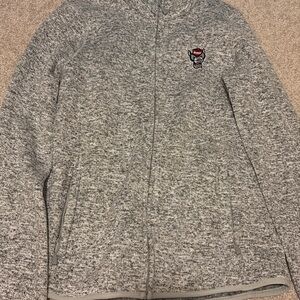 Brand new NC State Gray Zip-Up Pullover  with Embroidered Logo